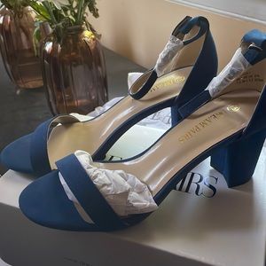 Navy Blue Block Heels Never Worn